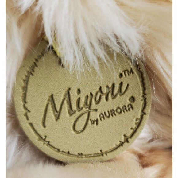 Aurora Miyoni Timber Wolf Puppy Plush Realistic Laying Down Furry Gray Brown 14" - Picture 8 of 11